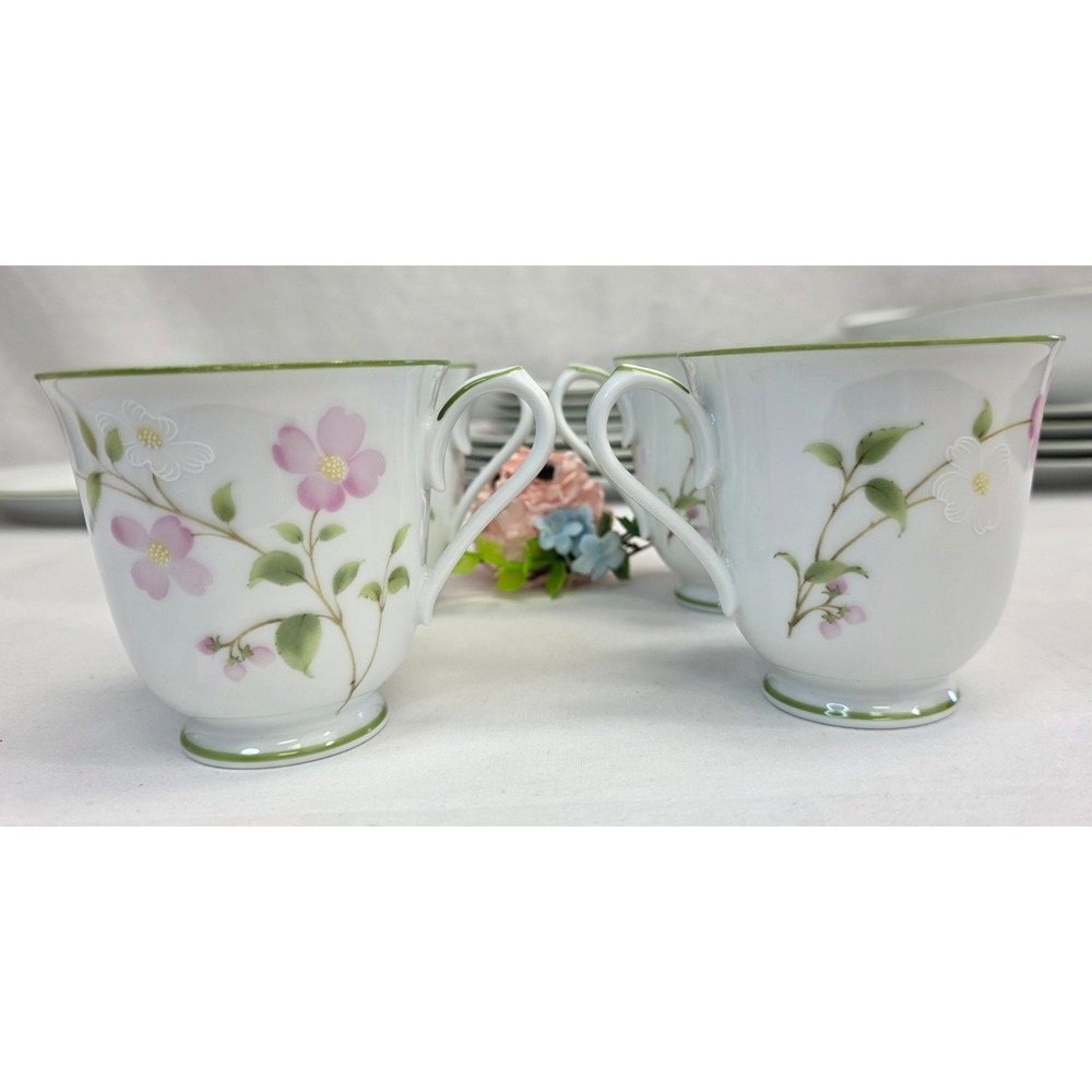 Noritake First Blush 2605 China Set Floral Pink White Green 26 Piece Japan - Picture 6 of 15